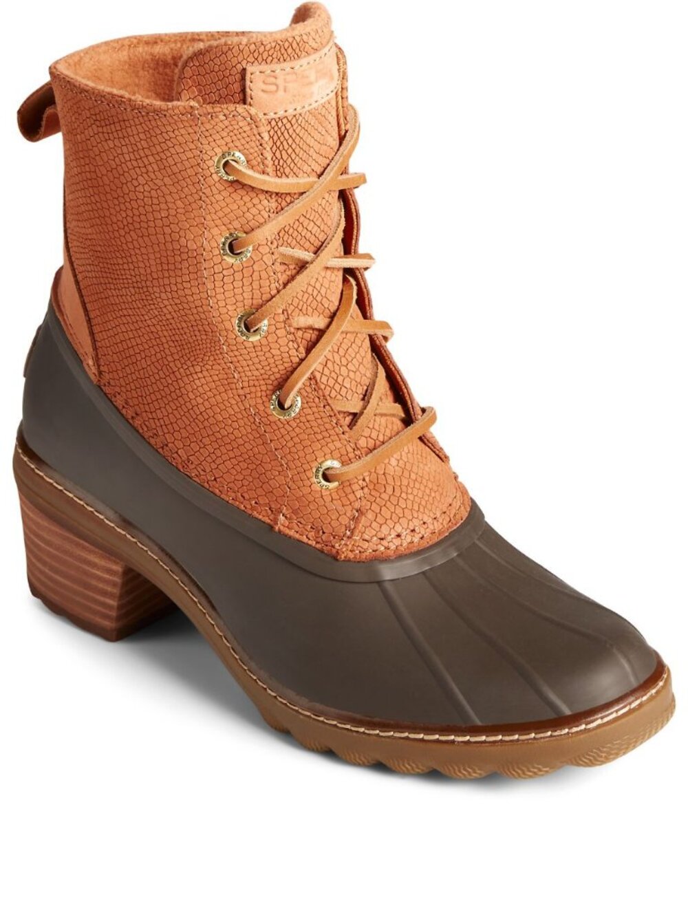 New Sperry Saltwater Heel Snake Leather Duck Boot 7 STS86936